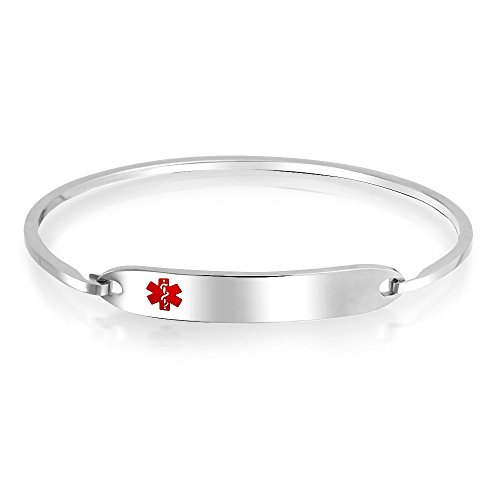 Preisvergleich Produktbild Bling Jewelry Medizinische Kennzeichnung Ärzte Gravierbaren Medizinischer Alarmid ID Armsband Für Damen Edelstahl