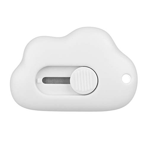 2pcs Cute Mini Carton Office Supplies Utility Knife Cloud Cutter Envelope Opener Letter Paper Cutting(White)