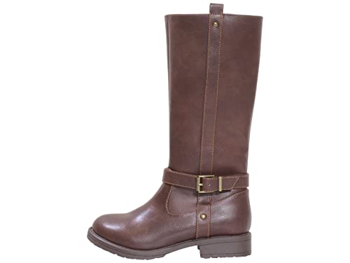 Little Girl's Blosum Knee-High Boots Slip-On Shoes Tan Anna Sz: 13