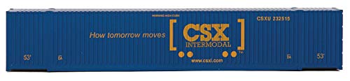 Walthers Scenemaster Ho Scale Model Of Csx Transportation (Blue, Yellow; Boxcar Logo) 53' Singamas Corrugated Side Container,949-8502 #TOP4
