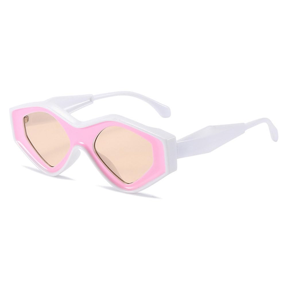 Occhiali da Sole Vintage poligonali da Donna Moda Colorati Occhiali da Sole a Doppio Colore Occhiali da Sole da Uomo con tonalità Irregolari Occhiali UV400