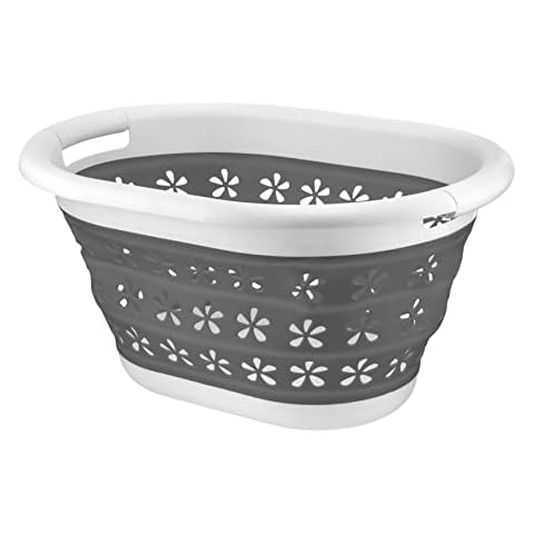 Collapsible Multifunctional Basket Large Laundry Basket, Large Laundry Hamper, Foldable Clothes Bag, Folding Washing Bin -Grey Large 16L Cover