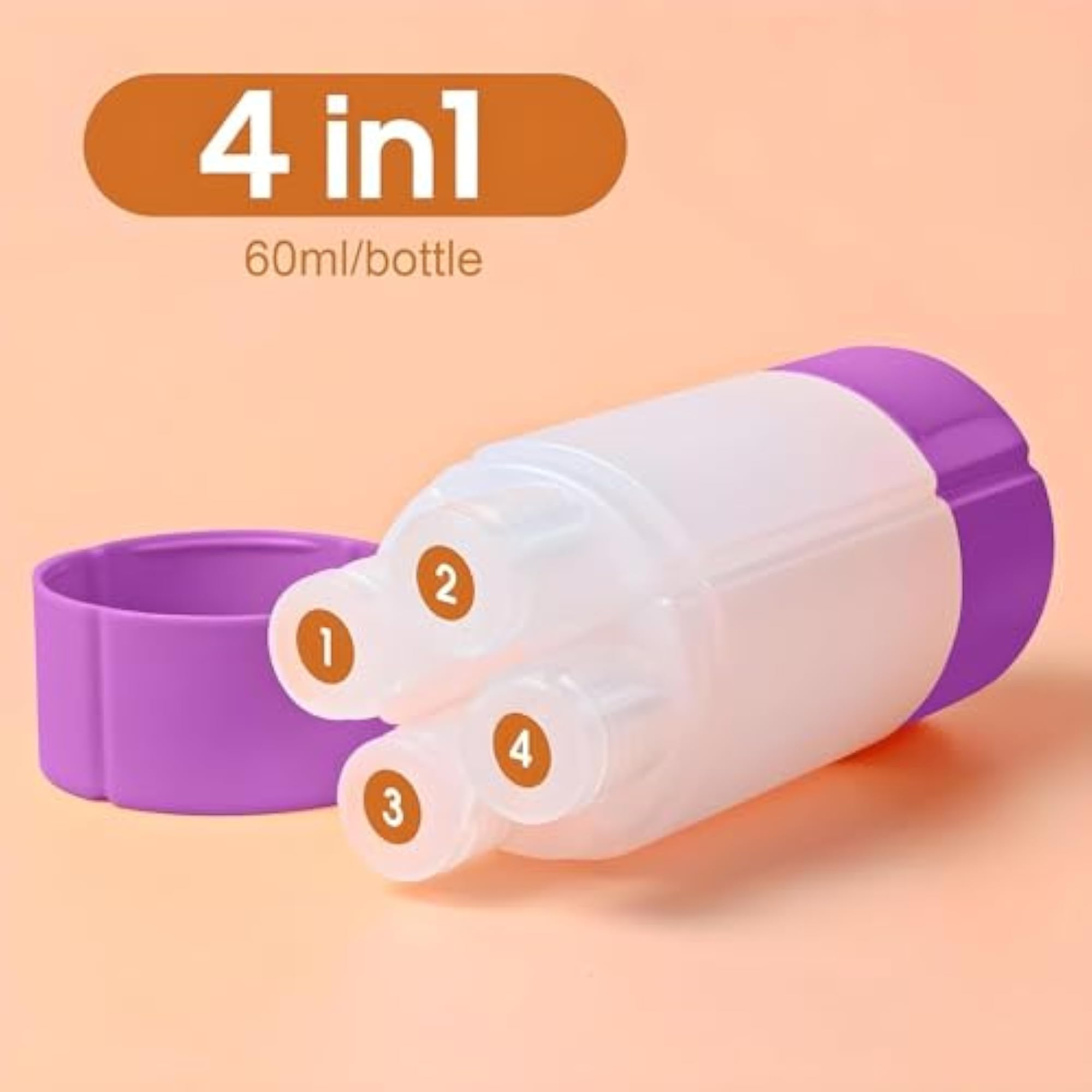 4 in 1 Travel Bottle Refillable Shampoo Cream Lotion Set