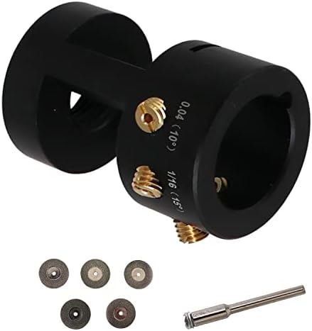 Dokili ALUMINUM Tungsten Electrode Sharpener Grinder Head TIG Welding Tool with Cut-Off Slot Multi-Angle & Offsets 5X 25mm Double Diamond Wheels 1X Connecting Rod