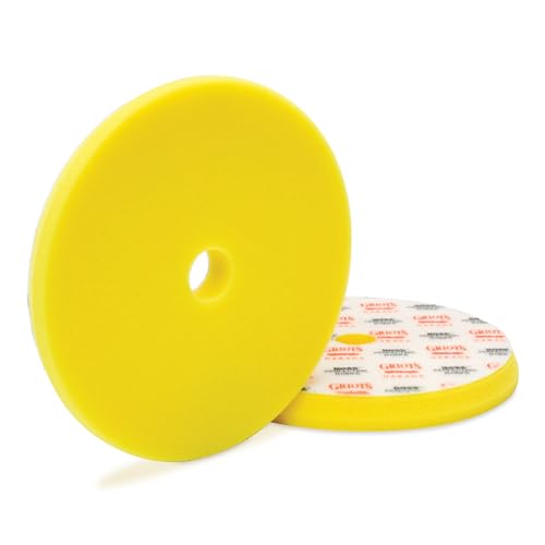 Griot's Garage 6.5” Perfecting Foam Pads for Car Polishing and Detailing, Buffing Pads for Paint Correction, Polishing, and Waxing, Yellow, Set of 2