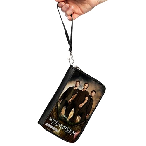 Buckle-Down Supernatural Wallet, Zip Around, SUPERNATURAL Dean, Sam & Castiel Standing Pose JOIN THE HUNT, Vegan Leather2