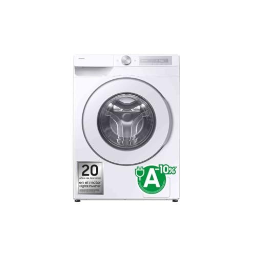 Samsung Lavadora AI 9Kg Autodosificación, AI EcoBubble Clase A Blanca WW90DG6U85HHU3