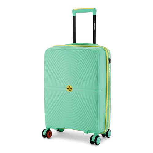 Image of Nasher Miles Bali Hard-Sided Polypropylene Cabin Luggage 20 inch | 55cm | 8 Wheels Small Trolley Bag for Travel | Suitcase (Pastel Green)