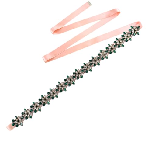 Women's Handmade Rhinestone Bridal Belt Blue Ribbon Wedding Belt Formal Dress Accessories