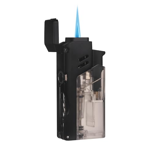 Encendedor Visol Oahu para cigarros con llama simple negro miniatura 1