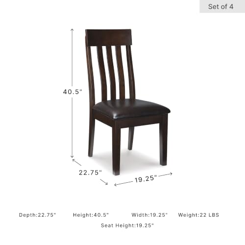 Image of Signature Design by Ashley Wildenauer Dining Chairs Set of 4, Modern Ladderback Dining Chairs with Solid Wood Frame, Two-Tone Finish, Contoured Seat, Black /Brown