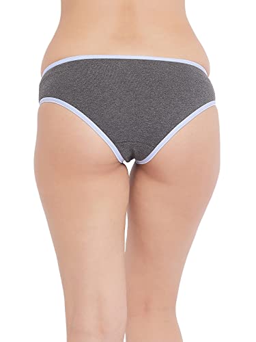Image of Clovia Women's Cotton Low Waist Bikini Panty in Grey