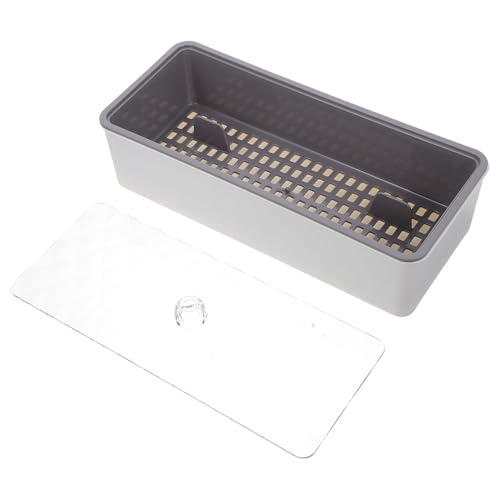 GARVALON 軽奢ダイヤモンド柄蓋付きカトラリー収納ケース 防塵水切り機能付き 箸やフォーク収納用 キッチン作業台整理用 素材使用 長持ち耐