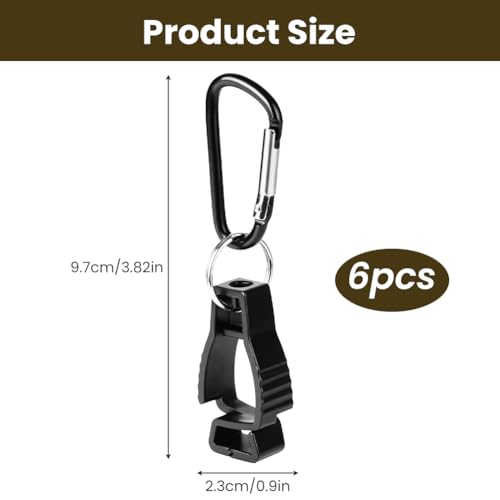 OFFCUP Handschuh Clips Halter, 6 Stück Handschuh Grabber Clip mit Karabiner, Grabber Halter für Arbeitshandschuh Grabber Clip, Handschuhklammern zum Aufhängen von Handschuhen, Handtüchern