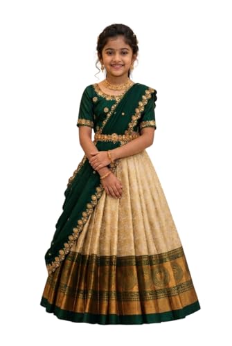New latest half Saree South Indian Langa Voni pattu pavadai lehenga choli for girls