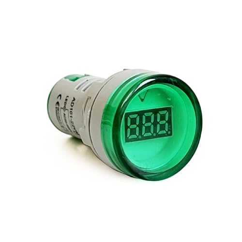 Mini Dijital Voltmetre 22 MM AC 60-500V LED Yeşil Işık