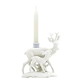 Material: Bisquit-Porzellan Reichenbach - Porzellanfigur - Kerzenständer - Rehbockgruppe - GRAF von Candle - Bisquit Porzellan - Maße (BxH): 16 x 13 cm