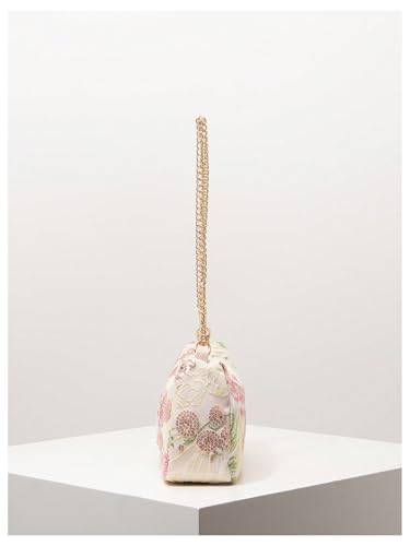 QWINEE Women's Floral Embroidery Sequin Shoulder Bag Y2k Top Handle Underarm Handbags Party Purses4