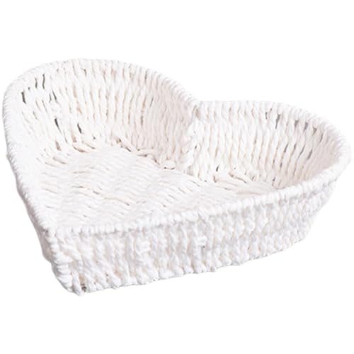 Luxylei Cestino Portaoggetti a Forma di Cuore Intrecciato, Cesto per Frutta E Verdura, Piatto, Vassoio, Piccolo Cestino Portata in Vimini Intrecciato, Cestino per Uova, Decorazioni per Caramelle