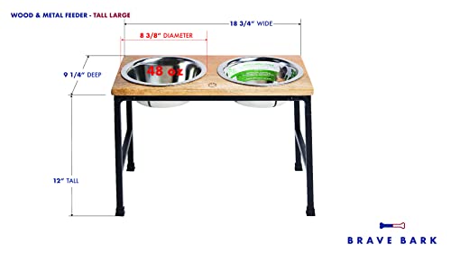 GF Pet WOOD & METAL FEEDER – Premium Mango Wood Feeder with Metal Stand, 2 Stainless Steel Bowls for Food or Water included, Perfect for Dogs, Cats and Pets of Any Size, for Home or Office (TALL) GF Pet WOOD & METAL FEEDER – Premium Mango Wood Feeder with Metal Stand, 2 Stainless Steel Bowls for Food or Water included, Perfect for Dogs, Cats and Pets of Any Size, for Home or Office (TALL)