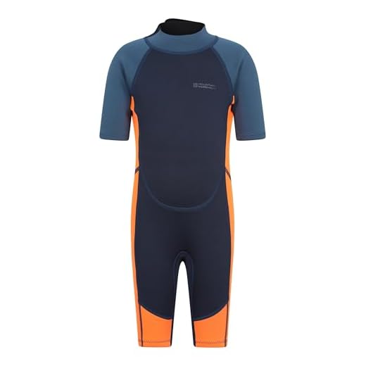 Mountain Warehouse Kurzer Kinder-Neoprenanzug - Körper: 2.5mm, Flache Nähte, mit Easy-Glide-Reißverschluss, Tauchanzug mit verstellbarem Nackenverschluss Hellorange 13 Jahre