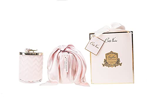 Cote Noire Coffret cadeau bougie parfumée à chevrons rose et écharpe - Charente Rose Cover