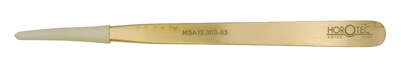 Horotec MSA12.303 - Pinzette di precisione per orologeria in ottone, ottima finitura, made in Svizzera, diverse misure a scelta (12.303-B5)