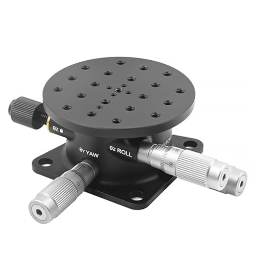 Etapa de desplazamiento de eje R con ajuste de rotación de inclinación, plataforma de corte de micrómetro de aluminio, paso ± 4,1°, capacidad de carga de 1 kg, para maquinaria de producción