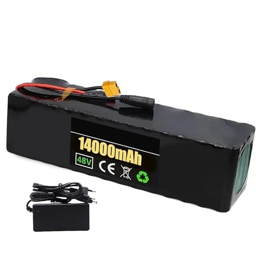 Batterie lithium-ion 48V 14Ah pour vélo électrique compatible moteur 1000W avec chargeur 54.6V 2A