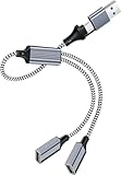 SAISN USB C Splitter Dual Data Y Adapter Male to Female Charging Cable 2.0 OTG Converter Cord Hub for MacBook, USB-C Phone, Flash Drive, Camera, Printer