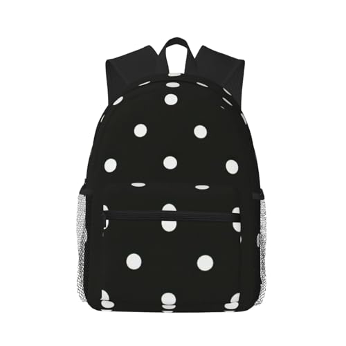 Sac à dos ordinateur 15,7 pouces EdWal à pois noirs et blancs pour voyage et université