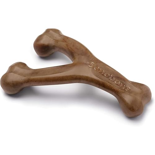 Benebone Wishbone Durable Dog Chew Toy for Aggressive Chewers, Made in USA, Small, Real Bacon Flavor