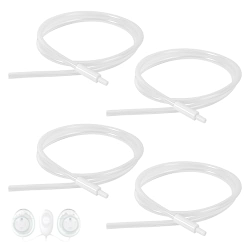 4pcs Replacement Tubing for Elvie Stride Pump Silicone Breast Pump Tubing with Tube Connectors Replacement Parts for Elvie Stride BPA-Free & Easy to Clean