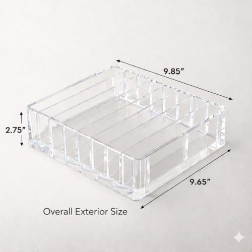 LiMiCao Crylic Cosmetic Palette Organizer Makeup Beauty Storage Cosmetic Display Case 8 Compartments 8 1/2" Wide X 10" Tall X 2 1/4" Deep 8 Tier Organizer