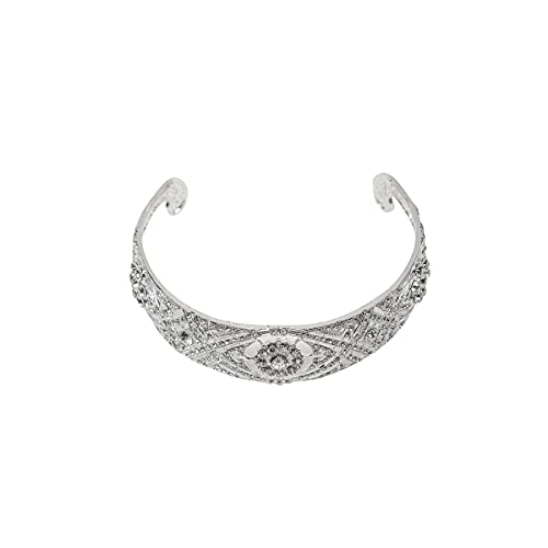 Tiara de reina con cristales brillantes y diadema de metal para mujer 2
