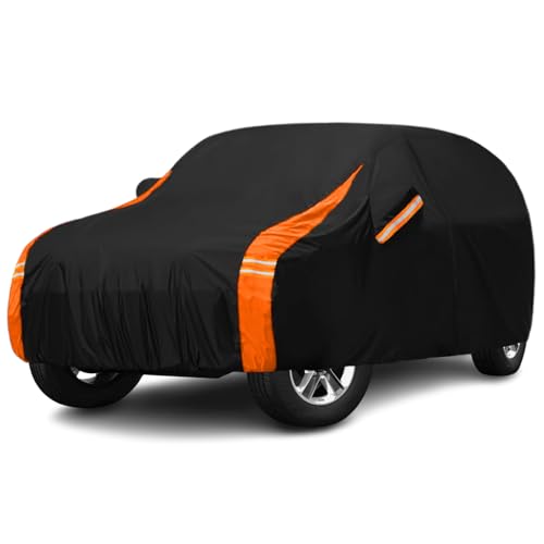 YoYolaur 10-Layer SUV Car Cover Waterproof All Weather for Automobiles Soft Cotton Lining Outdoor Full Covers with Door Zipper Universal Fit for SUV 182-191 L Size S3 (See Size Chart)