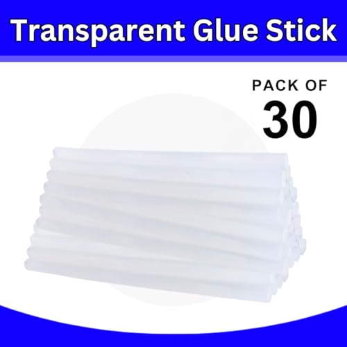Image of VCR 11mm Glue Sticks for Glue Gun - 11mm x 165mm in Length - Hot Melt Transparent Glue Stick - Pack of 30 - Bonding Adhesive Glue Sticks for DIY - Arts Crafts - Schools and Industries