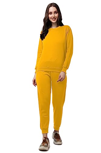 Image of Women's Full Sleeves Round Neck Winter wear Casual Fit Sweatshirt and Jogger Set Cotton Stretchable Comfort Fit and Warm for Cold Season for Everyday Winter Season Wear