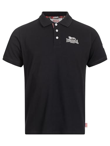 Lonsdale London BRUAN Polo Noir Slim Fit Idéal pour le Weekend