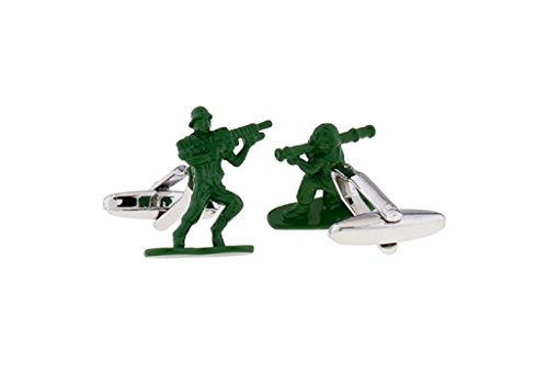 Mrcuff Army Men Green Soldier Rifle Military Marines Pair Of Cufflinks In A Presentation Gift Box & Polishing Cloth #TOP1