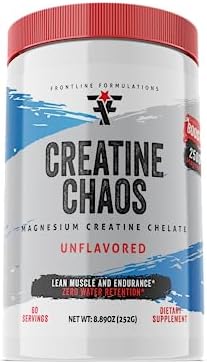 FRONTLINE FORMULATIONS Creatine Chaos, Promotes Lean Muscle Growth, Unflavored, Aids Muscle Recovery, Post-Workout Supplement, Veteren Owned and Operated (60 Servings, Magnesium Creatine Chelate) FRONTLINE FORMULATIONS Creatine Chaos, Promotes Lean Muscle Growth, Unflavored, Aids Muscle Recovery, Post-Workout Supplement, Veteren Owned and Operated (60 Servings, Magnesium Creatine Chelate)