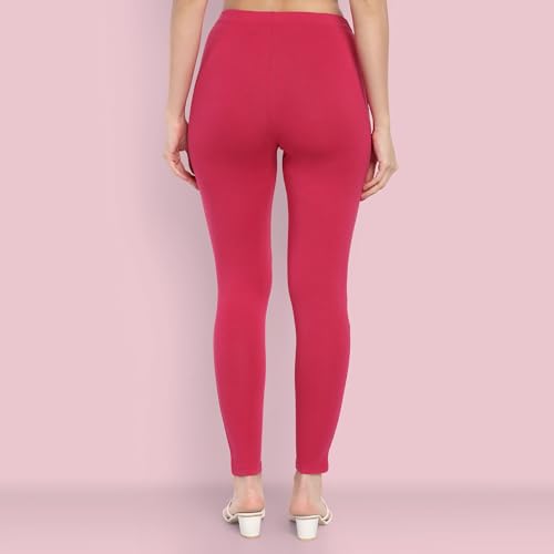Image of ONE SKY Women Full Length Leggings | Cotton Modal Spandex Blend | High Waist Stretchable & Bio-Washed Fabric | Colour-Lock Technology | Comfortable Leggings for Women