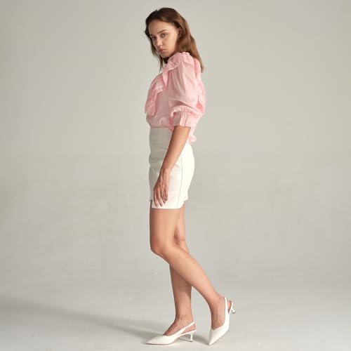 Image of Susanny Kitten Heels for Women Closed Pointed Toe Slingback Shoes