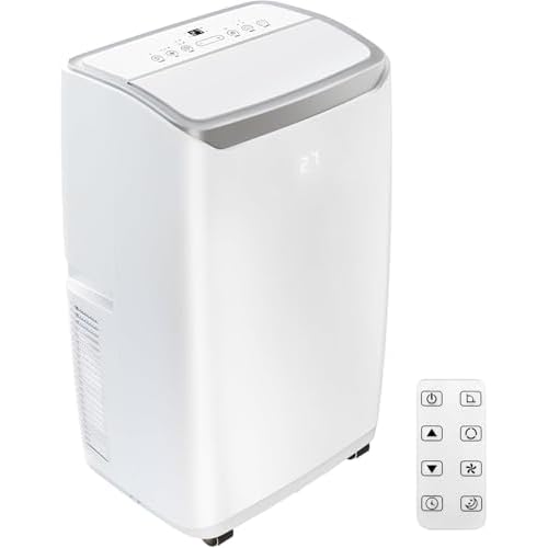 12000 BTU Portable Air Conditioners, 3 Modes Portable AC Units, Dehumidifier, Fan, with Remote Control, LED Display, Window Mounting Kit, Suitable for