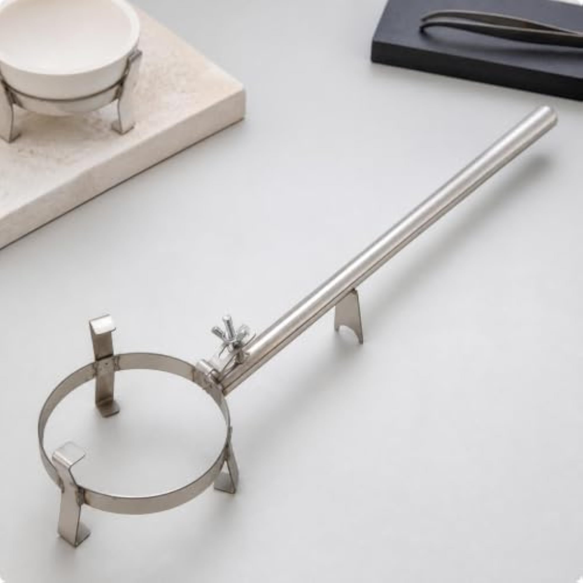 Stainless Steel Crucible Holder with Long Handle Adjustable