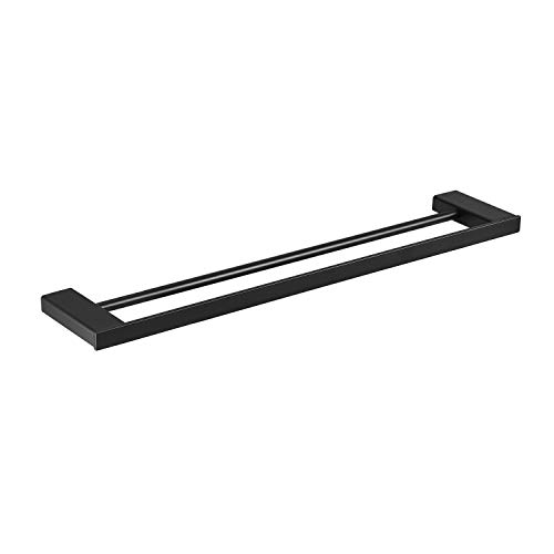 Toalleros de Barra para baño 50 cm Negro Toalleros de Barra para Baño Doble Sus 304 Inoxidable Acero Leekayer,LK14802B5