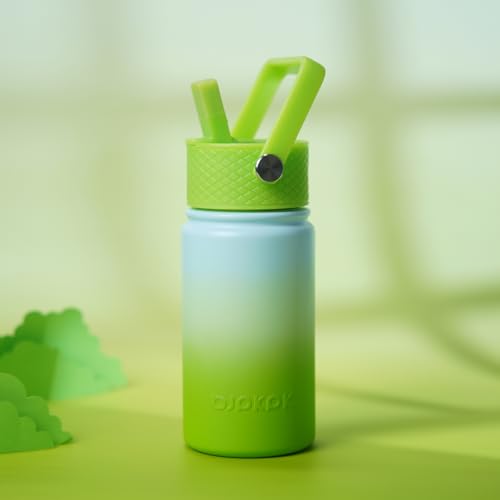 Image of BJPKPK Insulated Water Bottle, 15oz Stainless Steel with Straw Lid