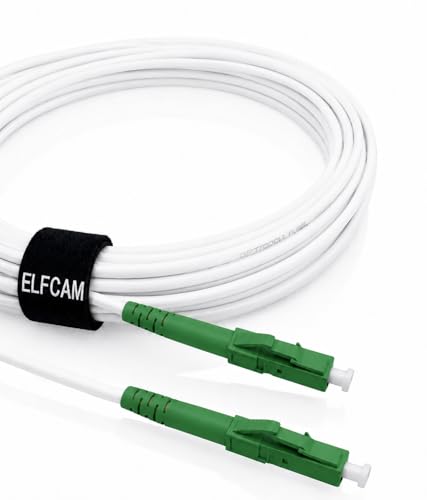 Elfcam LC/APC a LC/APC Blanc Kabel Światłowodowy, Biały, 10 metrów