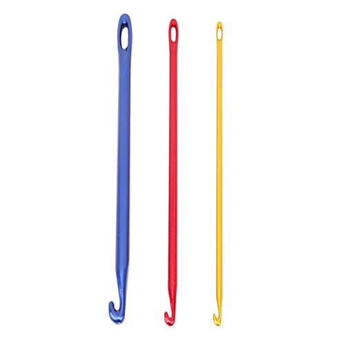 Set Of 3 Aluminium Multi Coloured Crochet Hooks Needles