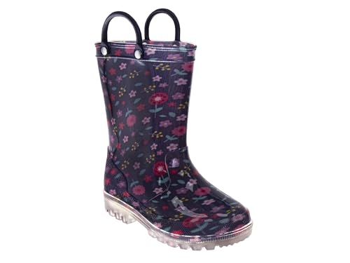 Josmo Girls Kids Waterproof Rainboots with pull-on handles